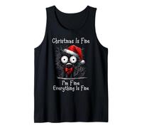 Christmas is Fine I'm Fine Grumpy Black Xmas Cat Chaos Débardeur
