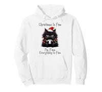 Christmas is Fine I'm Fine Grumpy Xmas Cat Christmas Chaos Sweat à Capuche