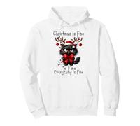 Christmas is Fine I'm Fine Grumpy Xmas Cat Christmas Chaos Sweat à Capuche