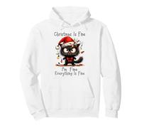 Christmas is Fine I'm Fine Grumpy Xmas Cat Christmas Chaos Sweat à Capuche