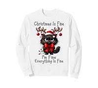 Christmas is Fine I'm Fine Grumpy Xmas Cat Christmas Chaos Sweatshirt