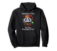 Christmas is Fine I'm Fine Grumpy Xmas Panda Bear Sweat à Capuche
