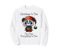 Christmas is Fine I'm Fine Grumpy Xmas Panda Bear Sweatshirt