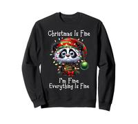Christmas is Fine I'm Fine Grumpy Xmas Panda Bear Sweatshirt