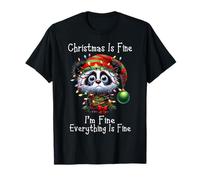 Christmas is Fine I'm Fine Grumpy Xmas Panda Bear T-Shirt