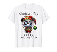 Christmas is Fine I'm Fine Grumpy Xmas Panda Bear T-Shirt