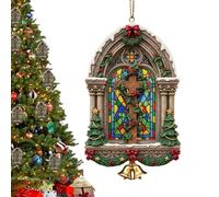 Christmas Jesus Ornaments, Pendentif avec scène de prière de Jésus pour Sapin de Noël, décorations festives saisonnières acryliques 2D pour la Famille