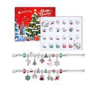 Christmas Jewelry Aďvent calendar - 24 Compartments Charm Bracelet Kit | Countdown Holiday Jewelry Craft Box | Sparkling Accessory Organizer | Christmas Bracelet Jêwelry For Girls Women Friends Office