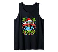 Christmas July Squad Summer Santa Hat Sunglasses Palm Tree Débardeur