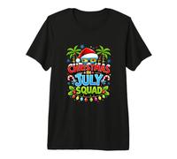 Christmas July Squad Summer Santa Hat Sunglasses Palm Tree T-Shirt Haut de Gamme