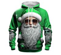 Christmas Jumpers for Men UK Funny Xmas Sweater Men's Ugly Light Up Rude Christmas Jumper Casual Fashion Loose Fit Trendy 3D Print Hooded Long Sleeve Hoodie for Gift