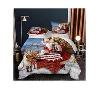 Christmas Kids Xmas Comforter Sets for Boys Girls, Festive Santa Claus Reindeer Holiday Quilt Bedding Set Twin, 1 Comforter with 1 Pillowcase