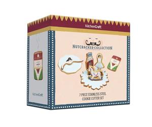 CHRISTMAS KitchenCraft The Nutcracker Collection Cookie Cutters in Gift Box, Stainless Steel, 7 Pieces KCXMCOOKIE7PC