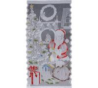 Christmas Lace Curtains LED Light Santa Claus Half Blackout Curtains Living Room Bedroom Home Decor