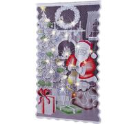 Christmas Lace Curtains LED Light Santa Claus Half Blackout Curtains Living Room Bedroom Home Decor