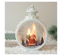 Christmas Led Candle Light Ornament Santa Claus Snowman Lantern Desktop LED Light Retro Window Decor for Home (Color : B) (C )