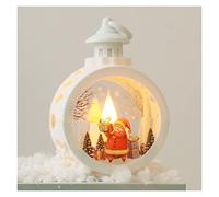 Christmas Led Candle Light Ornament Santa Claus Snowman Lantern Desktop LED Light Retro Window Decor for Home (Color : B) (A )