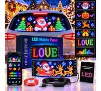 Christmas LED Car Rear Window Display, Animated Christmas Display with Control, Programmable Flexible LED Matrix Panel, Custom Text & Music Sync, IP65 Waterproof for Holiday Decor (7 * 17cm)