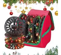 Christmas Light Storage Bag - 9.45x9.45in Oxford Cloth Organizer, Holiday Decoration Storage, Dustproof Ornement Bag | Christmas For Lights Wreaths Garlands Home Festival Organizat