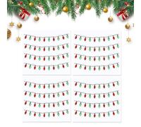 Christmas Light String Stickers, 4 Pieces Holiday Decorative Embellishment with Festive Designs, Adhesive Craft Stickers for Children Scrapbooking Greeting Cards Party Favors Photo Albums