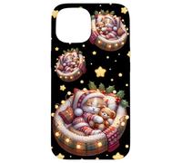 Christmas Lights for Women with Cat Wearing A Cozy Sweater Coque pour iPhone 15