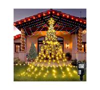 Christmas Lights Outdoor, 324 Led Christmas Tree Lights with Topper Star - 8 Lighting Modes Fairy Lights Mains Powered for Christmas Decorations