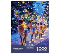 Christmas Lights ReinCerf Puzzle 1000 Pièces Educa Jouet Divertissement Créatif De l'art De La Décoration Intéressant Jeu Éduchatif Challenge Toy Adultes Et Enfants À Partir De 14 Ans 52x38cm/1000pcs