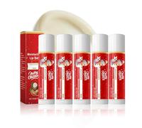 Christmas Lip Balm, Baume à Lèvres hydratant pour Lèvres sèches, bâton de Noël pour le soin des lèvres, cadeaux de Noël, cadeaux de soin des lèvres pour femmes et hommes (5pc)