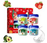 Christmas Lip Balm Lip Moisturizer, mini ensemble de baume à lèvres, base hydratante pour les lèvres sèches et craquelées, cadeaux de Noël pour filles et femmes (1 set)