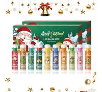 Christmas Lip Balm Set, Baumes à Lèvres De Noël Fruit, Ensemble d'Huile à Lèvres Fruitée, Baume à lèvres hydratant pour les lèvres sèches, Cadeaux de Noël pour Collègues Mère et Épouse (2 Set)