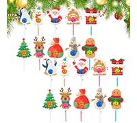 Christmas Lollipop Holder - Santa Claus Wrap Package Cards, Cute Holiday Treat Decor | Party Supplies for Sugar-Loaf Dessert Chocolate Event Buffet Table Office Home Wedding Family Celebration