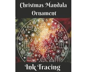 Christmas Mandala Ornament Ink Tracing: 40 Festive Mandala Ornament Designs on Watercolor Backgrounds in Christmas Red, Gold, Blue & Silver for Holiday Relaxation