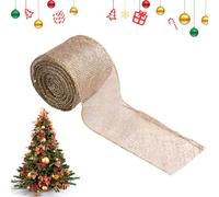 Christmas Mesh Ribbon, Wired Ribbon, 196.85 X 2.5in Holiday Decor Ribbons, Portable Wreaths, Authentic Flexible for Gift Wrapping, Garland Making, Centerpiece Decoration