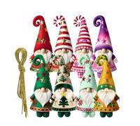 Christmas Mini Gnomes - Holiday Figurines for Party Decor | 8 Piece Festive Ornaments with Handmade Detailing & Cheerful Winter Style for Indoor Tables, Outdoor Branches, Window, Mantels and Walls