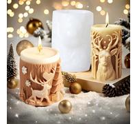 Christmas Molds 3d Silicone Christmas Elk Candle Mould Candle Mould Candle Mould Christmas Decoration Aromatherapy Chocolate 2 Pack