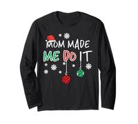 Christmas Mom Made Me Do It Funny Christmas Match Boys Girls Kids Manche Longue
