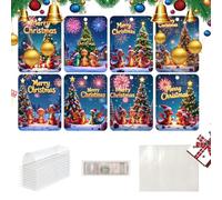 Christmas Money Holder Card,8 Pieces Christmas Tree Decorations Cash Clips | Festive Exquisite Christmas Money Cards for Lovers, Friends