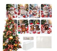 Christmas Money Holder | Creative Kitten Puppy Series Christmas Cards Money Holders - Handmade Money Clip Funny Ornaments, Decorative Tree Pendant for Birthday Holiday