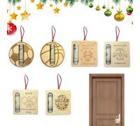 Christmas Money Holder, Wooden Money Clip, Funny Christmas Ornaments, Money Clip, Funny Money Holder Ornaments, 3.94 inches Decorative Christmas Tree Pendants for Birthdays Holidays