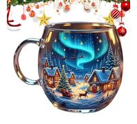 Christmas Mug, Painted Decorative Cup, 10 Oz Coffee Mug, Funny Tea Dinkware, Holiday Drinkware Gift for Travel, Winter Parties, Cafés, Birthdays, Home Celebrations, Weddings, and Stocking Stuffers