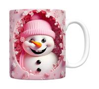 Christmas Mugs - Mugs Céramiques pour les Fêtes | Mug 35cl avec Anse à Motif Bonhomme de Neige 3D pour Femmes Filles Fêtes Anniversaire Cuisine Vacances