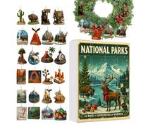 Christmas National Parks Countdown Calendar, 24 Day 2D Acrylic Wildlife