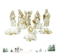 Christmas Nativity 11-Piece Set | Nativity Scene Decoration With Religious Figurines | Indoor Outdoor Holiday Ornament For Church, Home, Yard, Porch, Door | Perfect Seasonal Display For Kids, Families