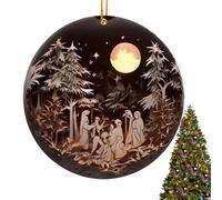 Christmas Nativity Ornament - 3 inch Acrylic Pendant | 2D Tree Decoration - Religious Hanging for Window, Wall, Church, Car & Backpack - Festive Indoor Decor for Holiday Ambiance & Gift Display