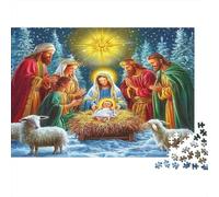 Christmas Nativity Scene 100% Recycled Cardboard Holy Family Nativity 1000 Piece Jigsaws for Adults Unique Classic Educational Games 70x50cm/1000pcs