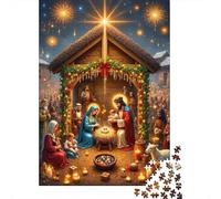 Christmas Nativity Scene 1000 Piece for Women & Men Christmas Nativity Scene Fun and Challenging Family Game Gift Idea 52x38cm 1000pcs