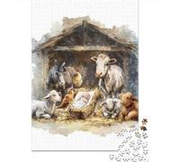 Christmas Nativity Scene Puzzle 1000 Pièces Educa Jouet en Bois Divertissement Créatif De l'art De La Décoration Jeu Éducatif Challenge Toy Adultes Et Enfants À Partir De 14 Ans 70x50cm/1000pcs