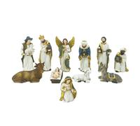 Christmas Nativity Set 11 Pieces - Resin, Holy Family Table Ornaments | Holiday Nativity Sculptures, Religious Christmas Figurine Statue For Christian Families, Home, Church, Table, Fireplace
