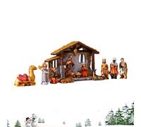 Christmas Nativity Set D'Intérieur - Crèche De Noël Décoration Religieuse - Figurines Miniatures pour Intérieur Extérieur Bureau Étagère Cheminée Patio Fête Église