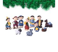 Christmas Nativity Set, Mini Decor Figurines Toys Christian Family Tabletop, 11 Pièces Résine Nativity Figure Sets Décoration, Village Yard Tree Outdoor Friends Indoor Use Only